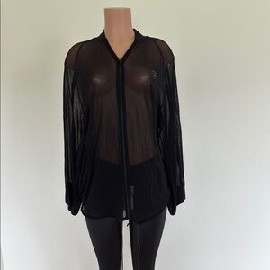 Jean Paul Gaultier Black Sheer Bomber Jacket